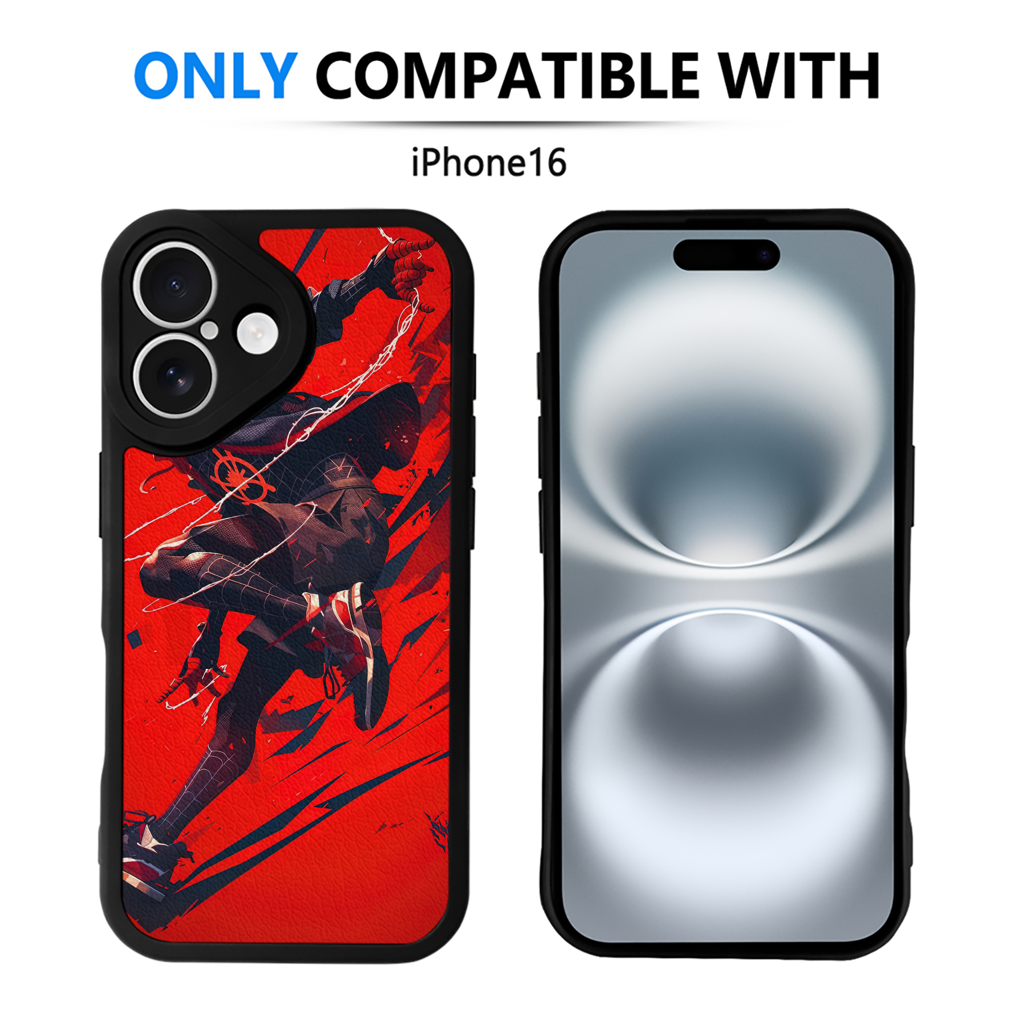 （画像用） Spider Man スパイダーマン 【iPhone 16シリーズ対応】シリコンスマホケース（レザー調） 材質：シリコン